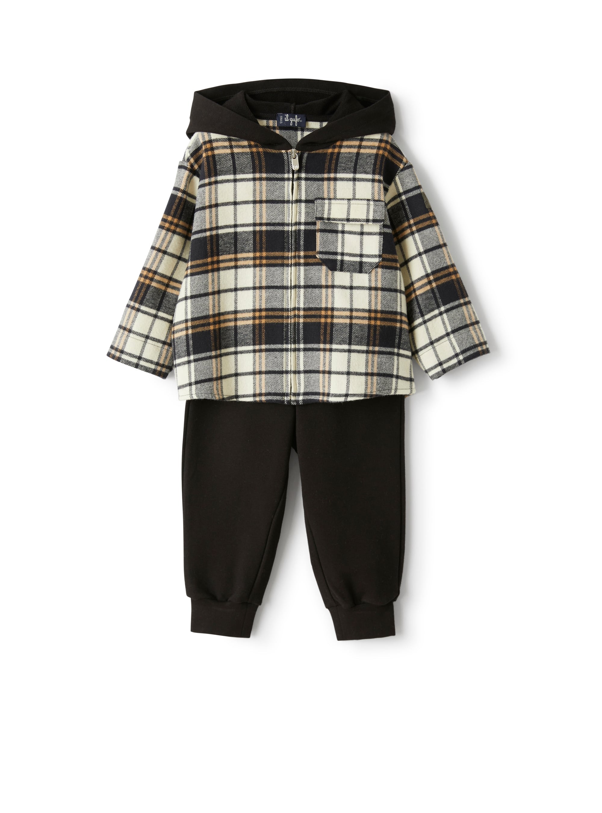 Two-piece set with checked shirt