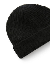 Cappello in lana cashmere nero