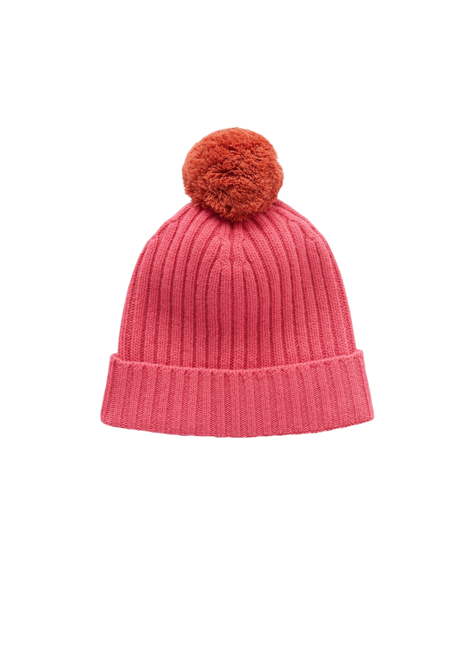 cappello in lana tricot con pompon