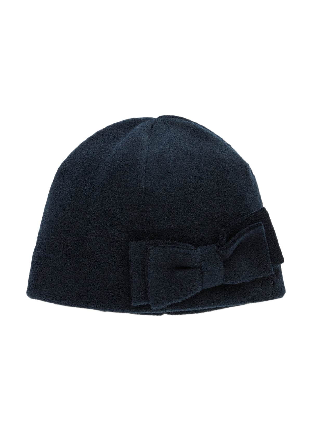 Blue Fleece Hat With Bow Detail