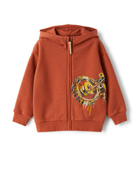 Hooded sweatshirt with biker print design