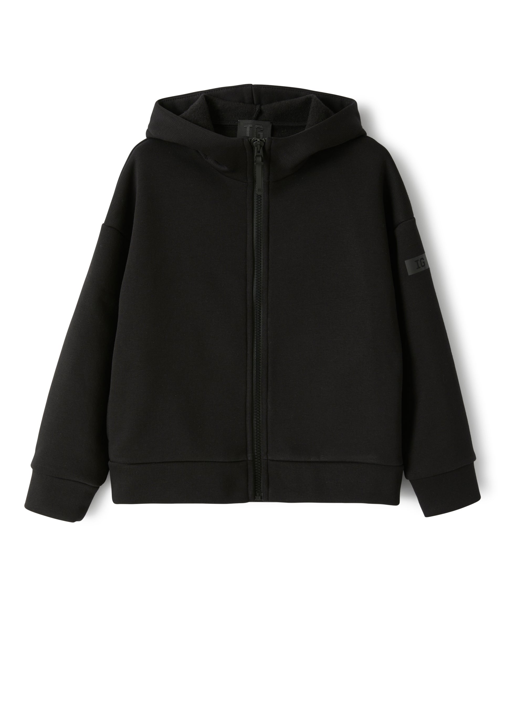 Sweat jacket in a black hi-tech fabric