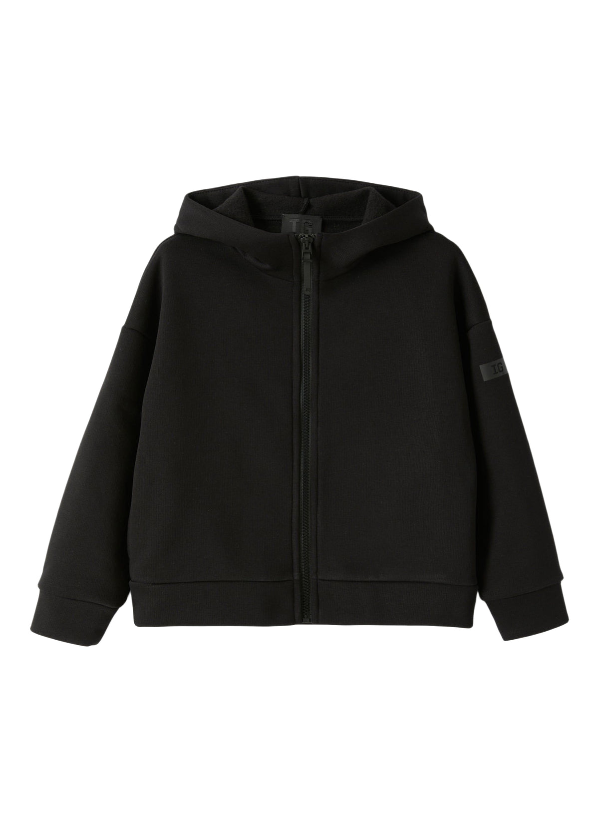 Sweat Jacket In A Black Hi-Tech Fabric