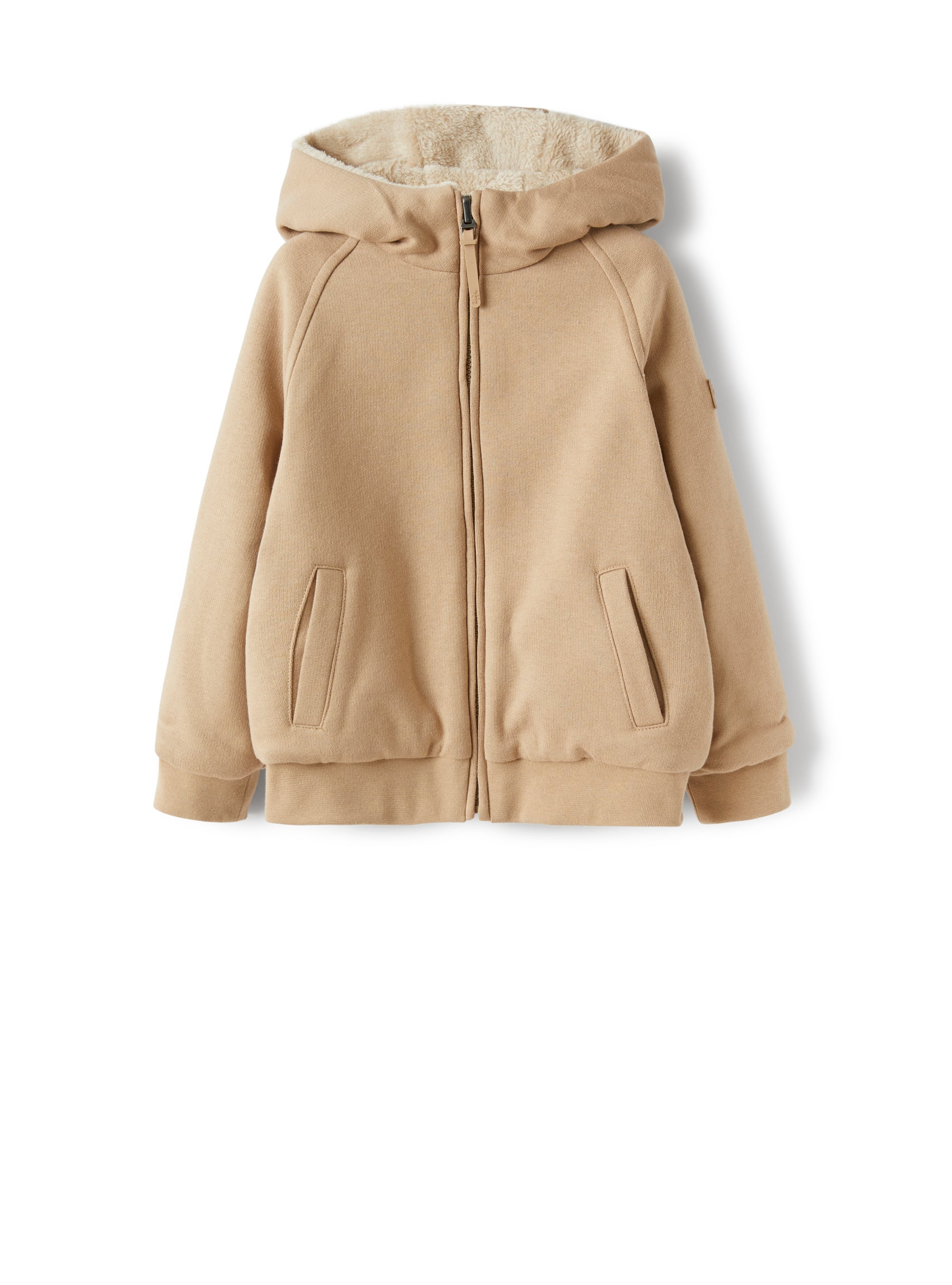 Reversible sweatshirt in faux fur