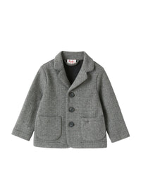 blazer in cotone spina di pesce grigio