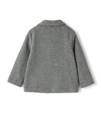 blazer in cotone spina di pesce grigio