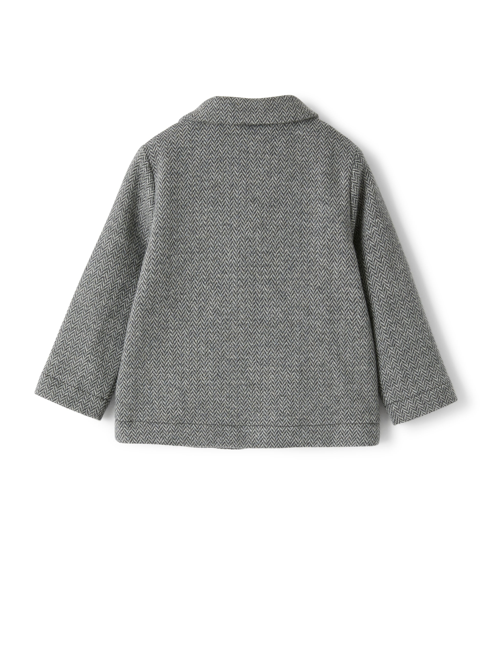 blazer in cotone spina di pesce grigio