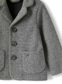 blazer in cotone spina di pesce grigio
