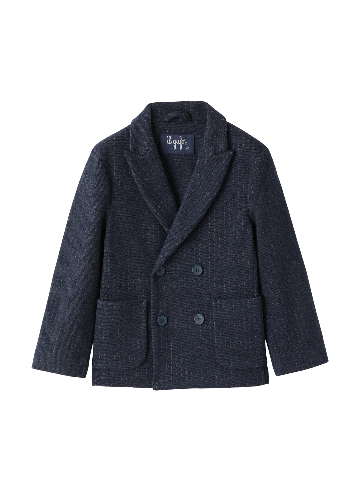 gb095m5036_495 // DOUBLON PAS FUSION /// Blazer Doppiopetto Gessato Blu