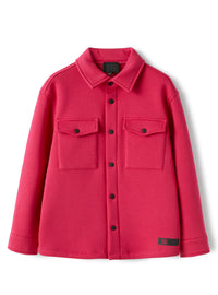 Shirt jacket in fuchsia-pink fleece