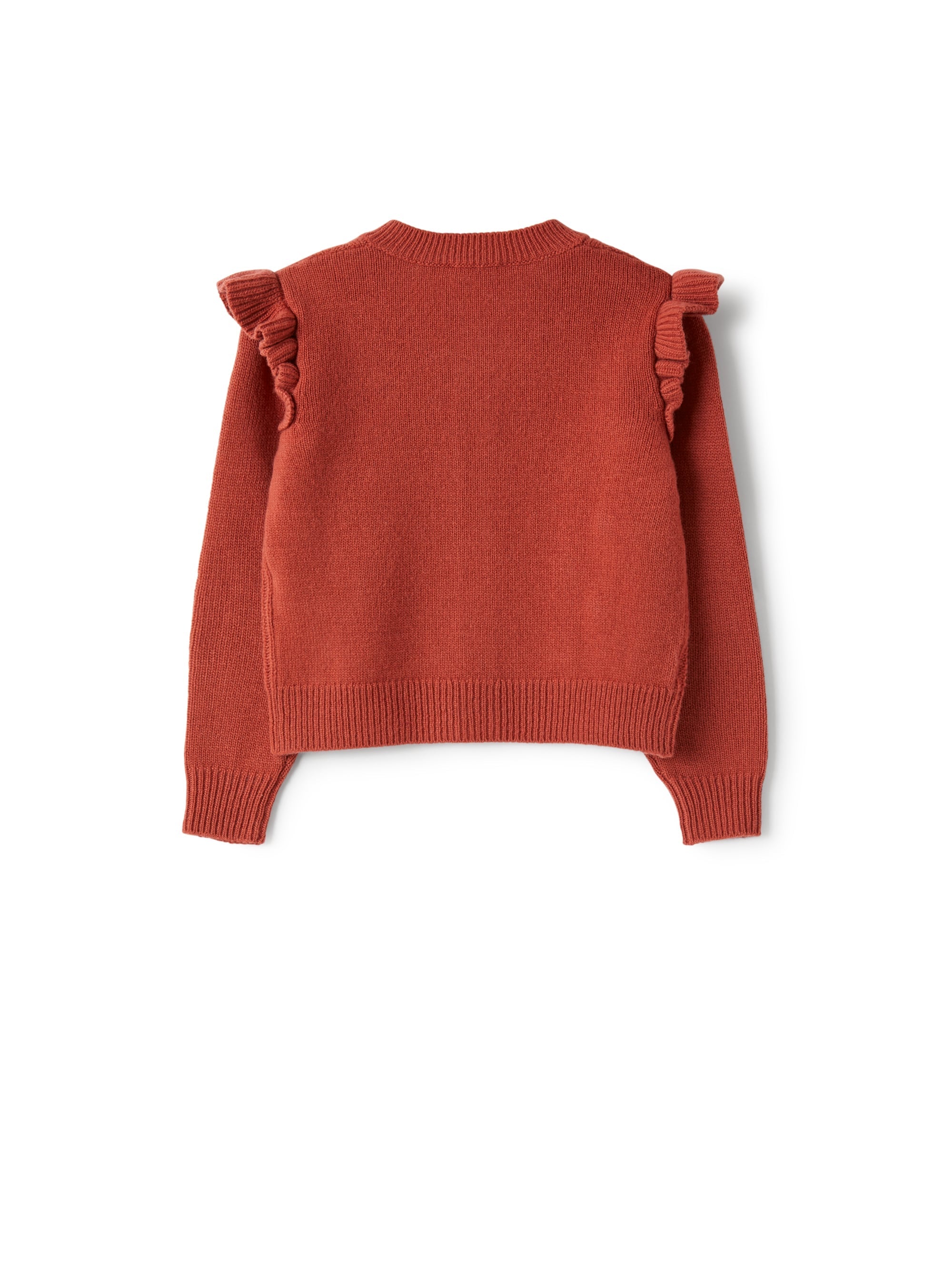 cardigan in lana con pompon