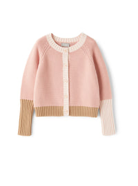 Colour-block cardigan in cotton