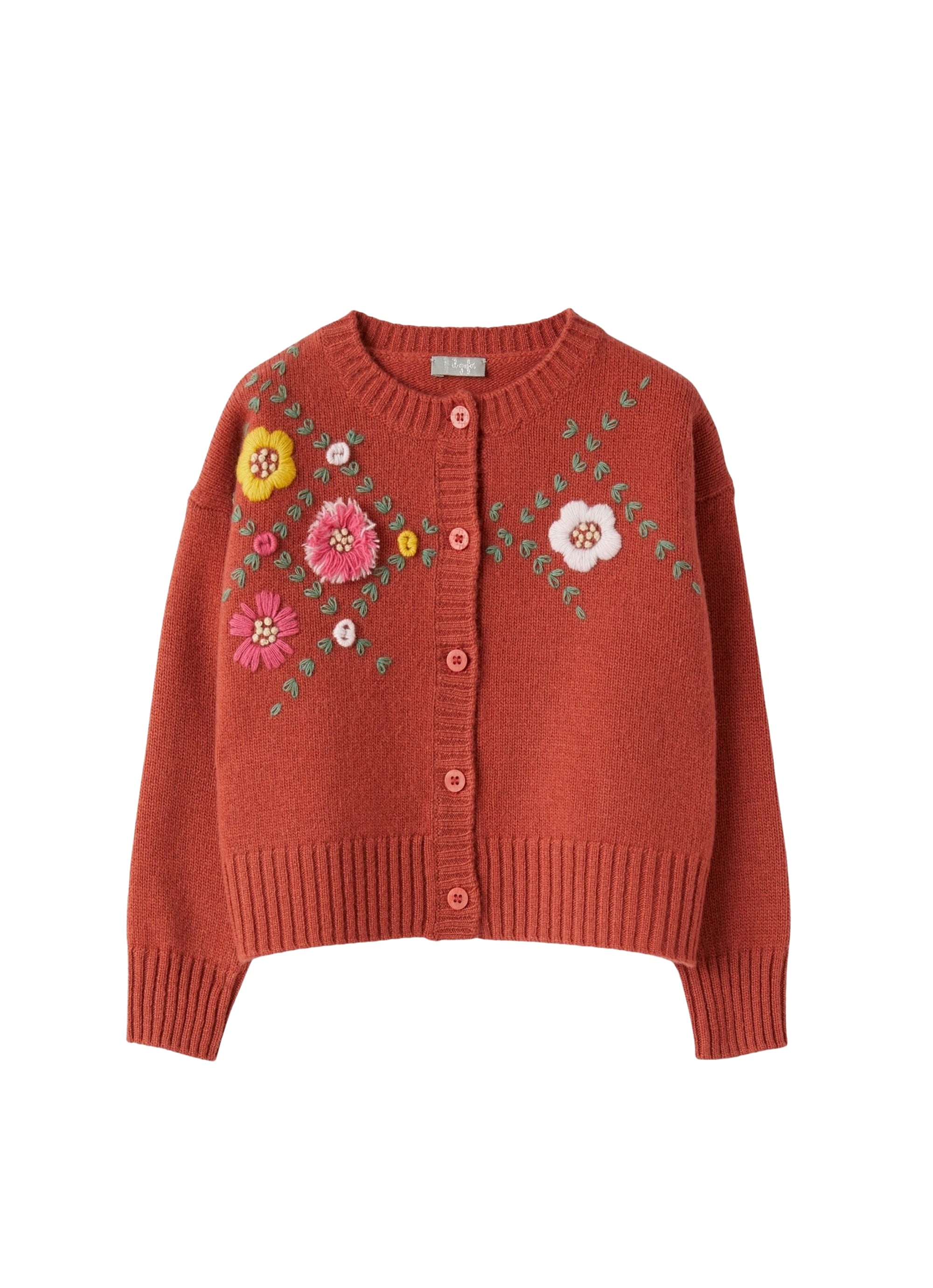 Cardigan with embroidered flowers