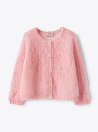 Cardigan In Pink Kid Mohair