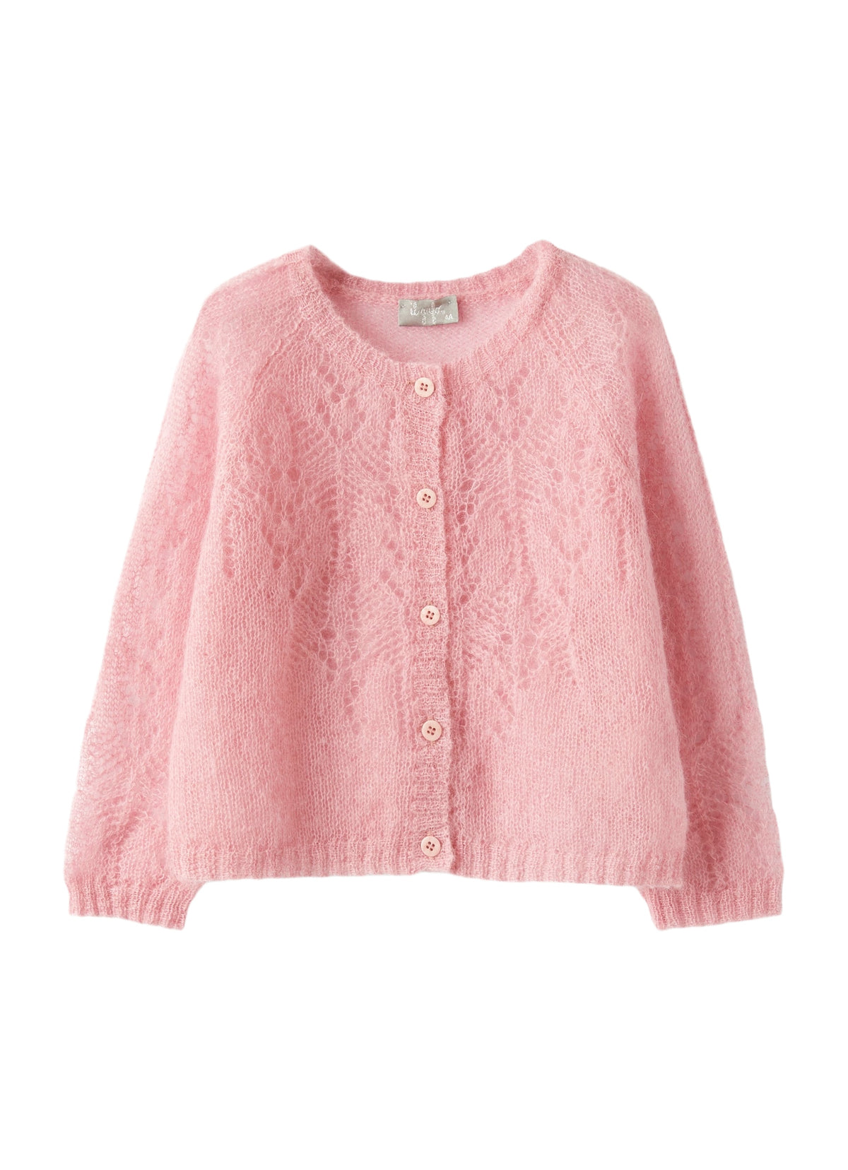 Cardigan In Pink Kid Mohair