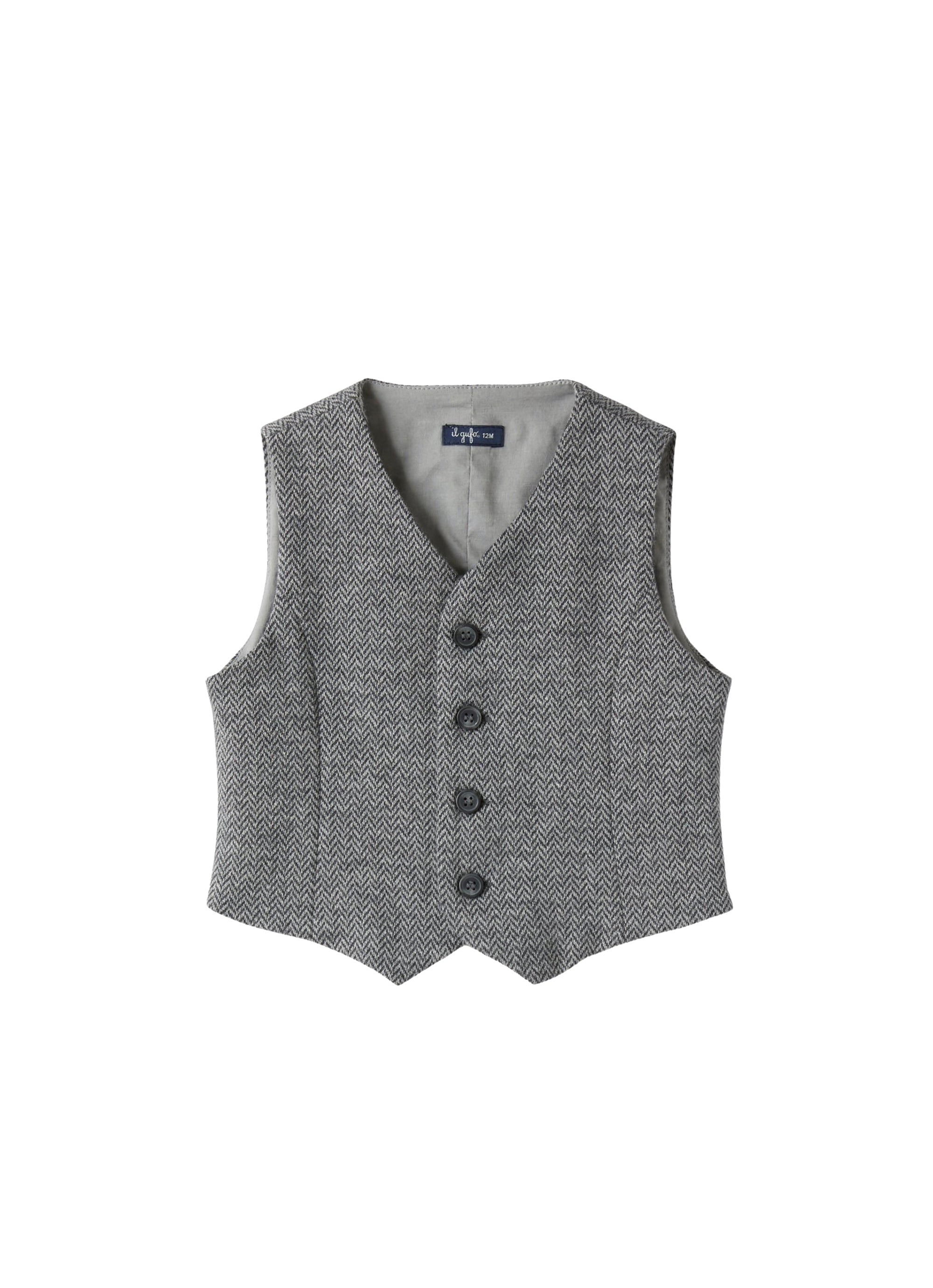 gilet in cotone a spina di pesce