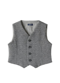 Gilet In Herringbone-Patterned Cotton