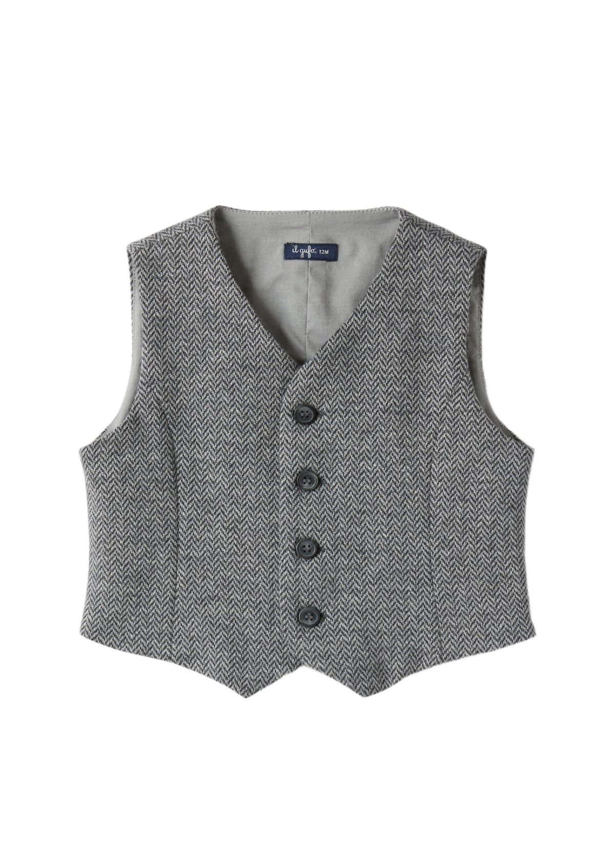 Gilet In Herringbone-Patterned Cotton