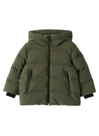 Short Down Jacket In Green Sensitive® Fabrics Material