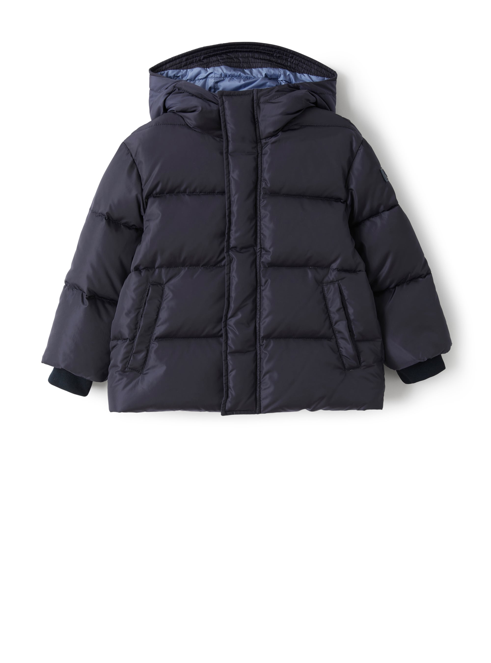 sporty down jacket in two-tone taffeta