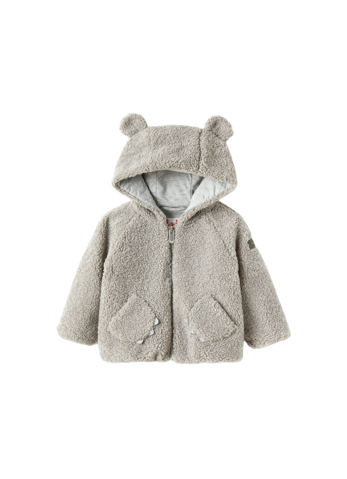 Hooded Grey Teddy Fleece Jacket