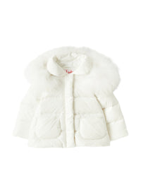 Baby Girl’S Down Jacket With A Hood