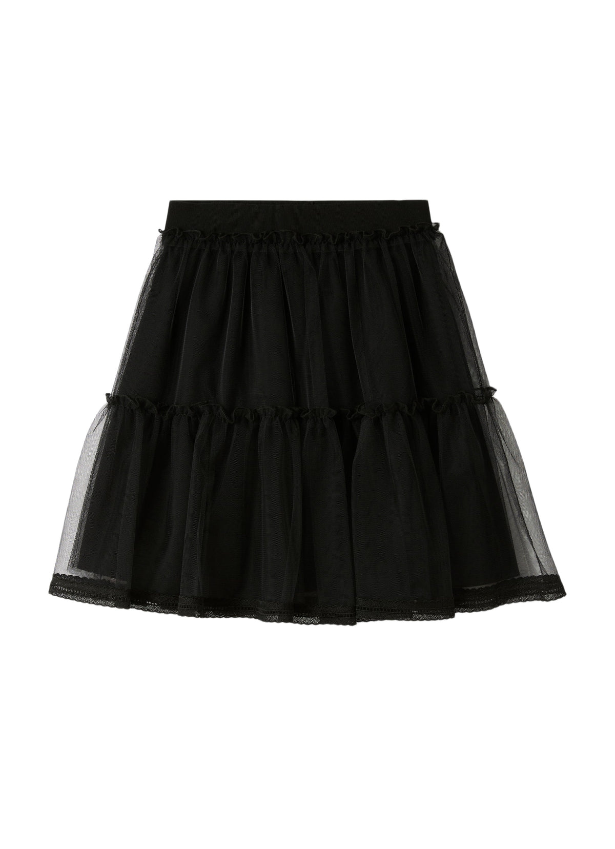 Black Tulle Skirt With Tonal Edges