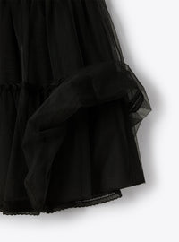 Black Tulle Skirt With Tonal Edges