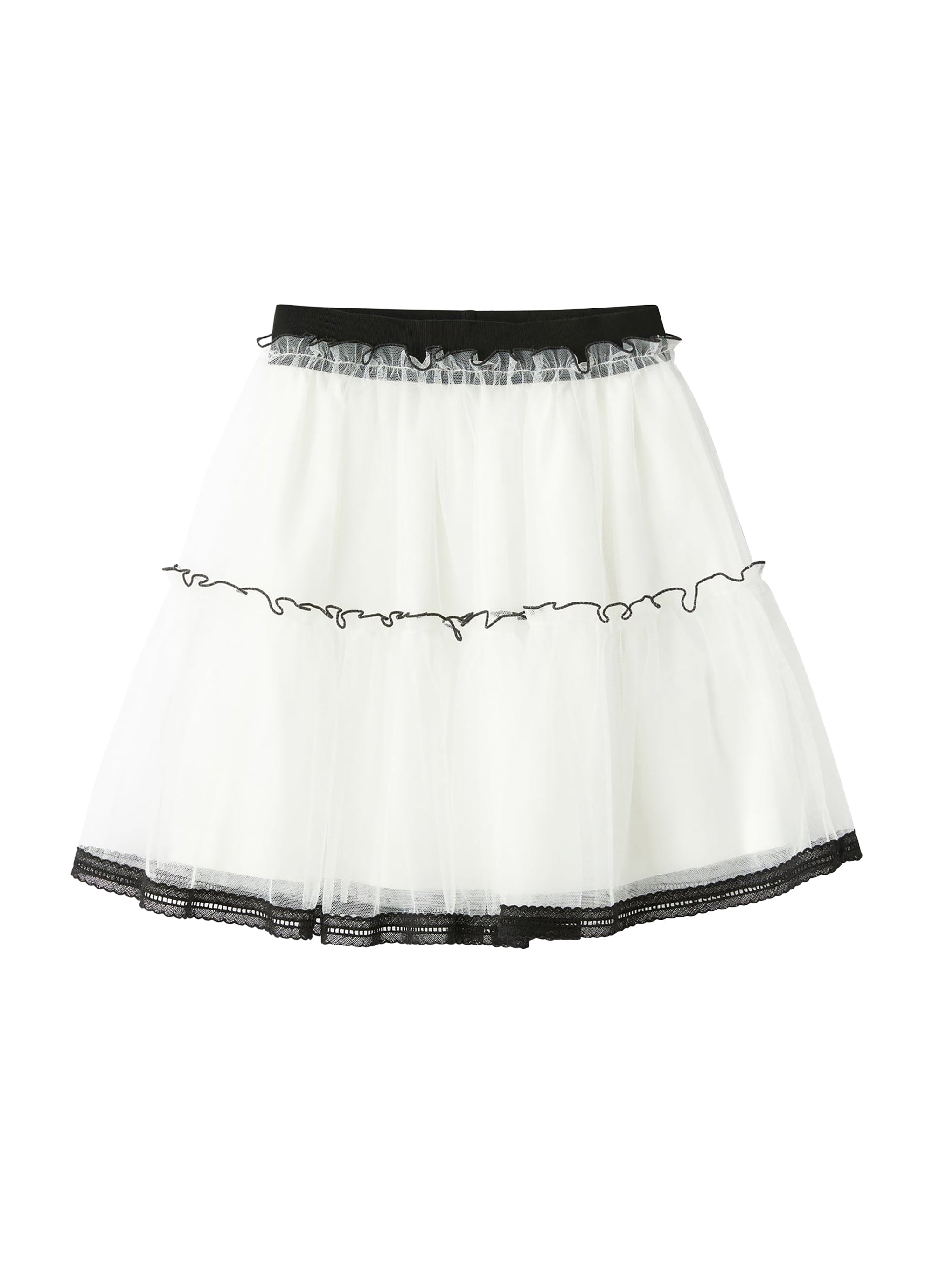 Tulle skirt with contrasting edges