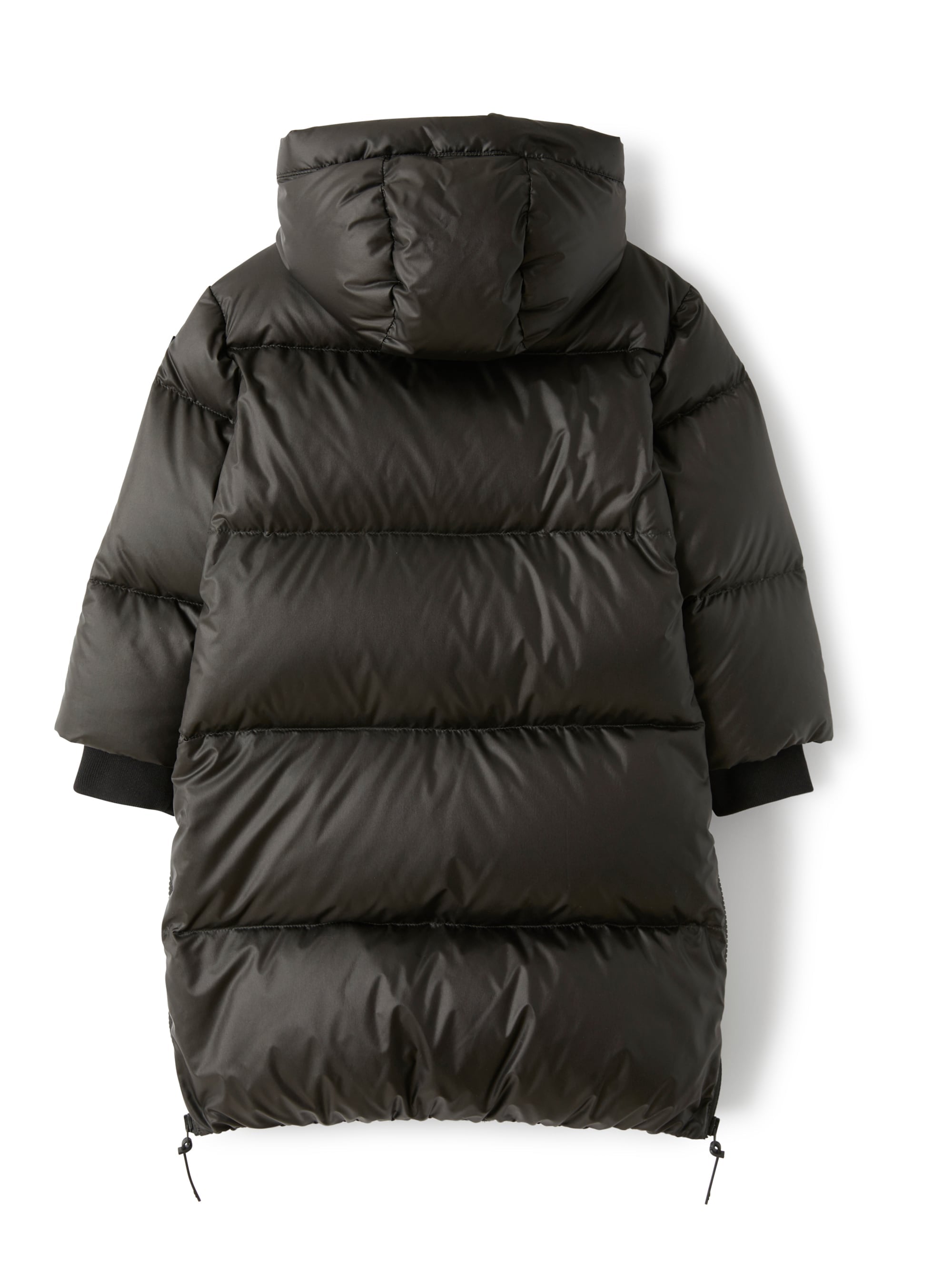 piumino lungo in nylon downproof nero