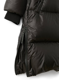 piumino lungo in nylon downproof nero