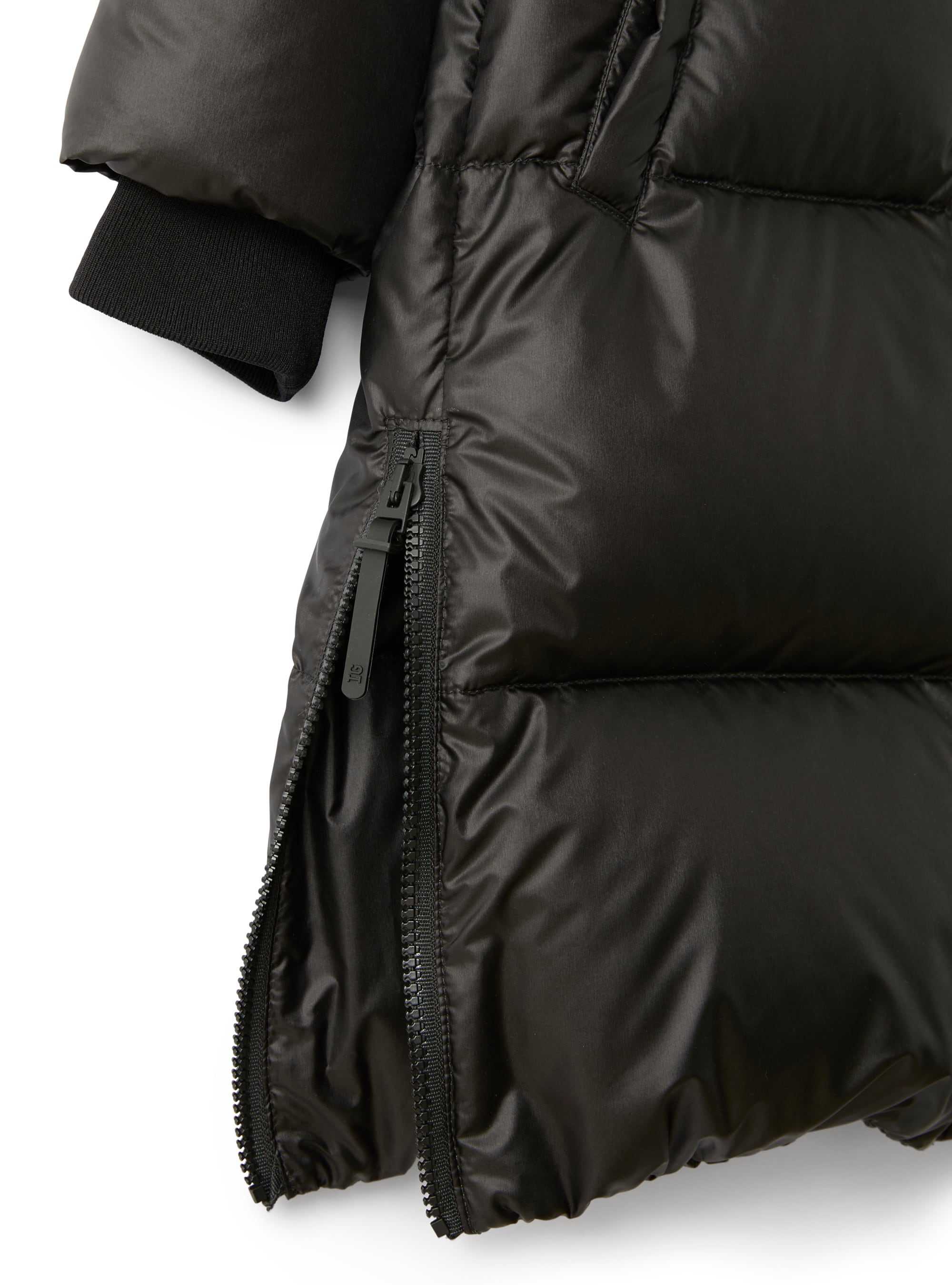 piumino lungo in nylon downproof nero