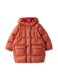 Longline Hooded Down Jacket In Two Different Colours