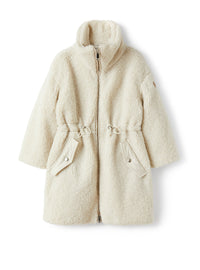 Coat in faux shearling with eco-friendly padding