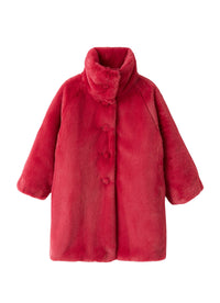 cappotto in eco pelliccia fucsia