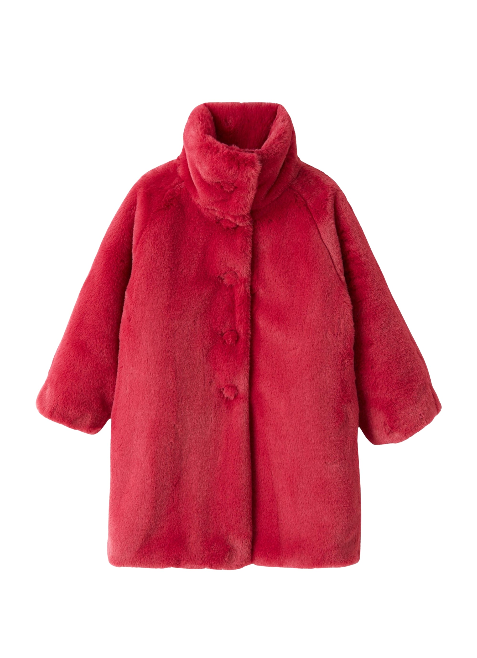 cappotto in eco pelliccia fucsia