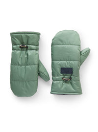 Mittens in juniper-green nylon