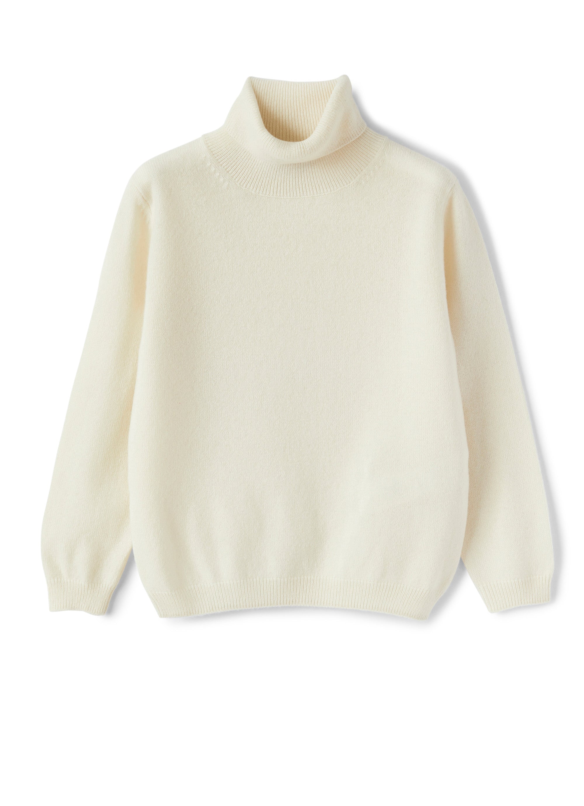 White Merino Wool Turtleneck Sweater