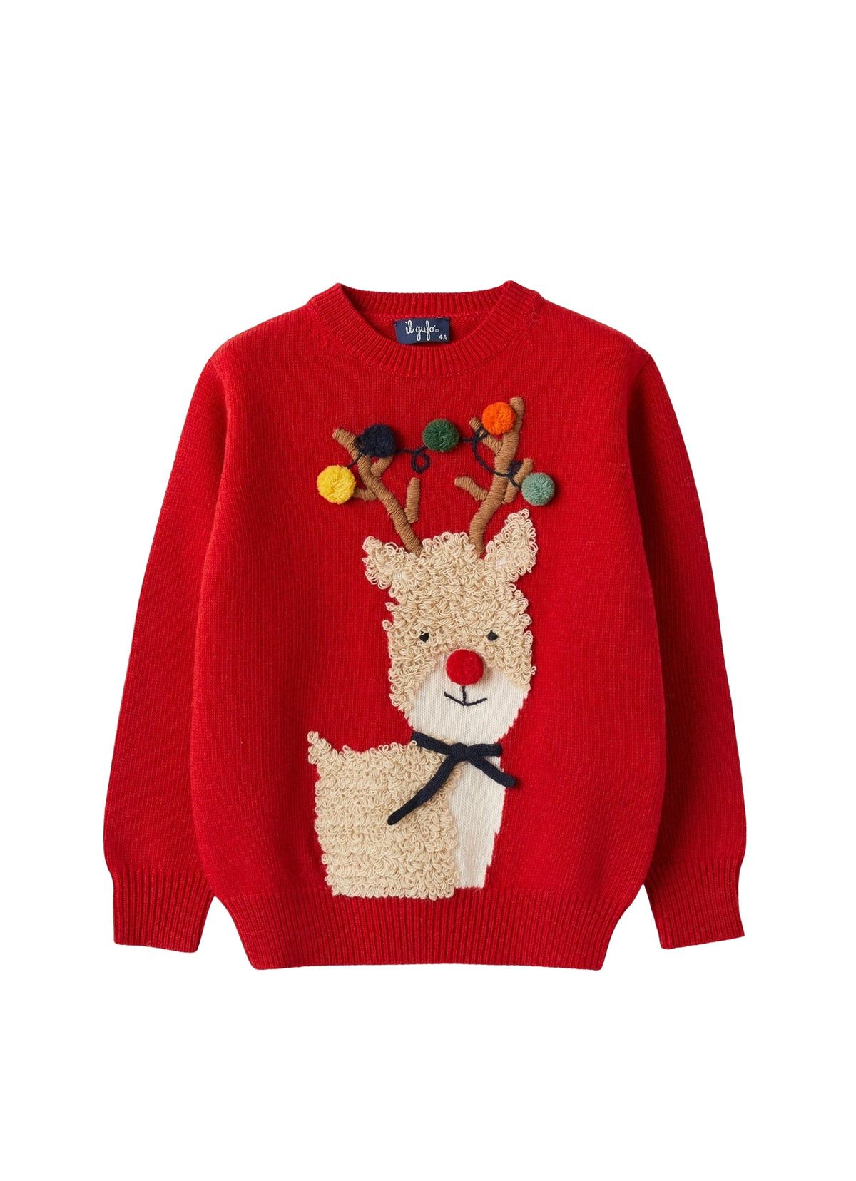 ma379em220_393 // DOUBLON FUSION /// DOUBLON DEVIENT OK PICS / Maglione natalizio con renna e pom pon