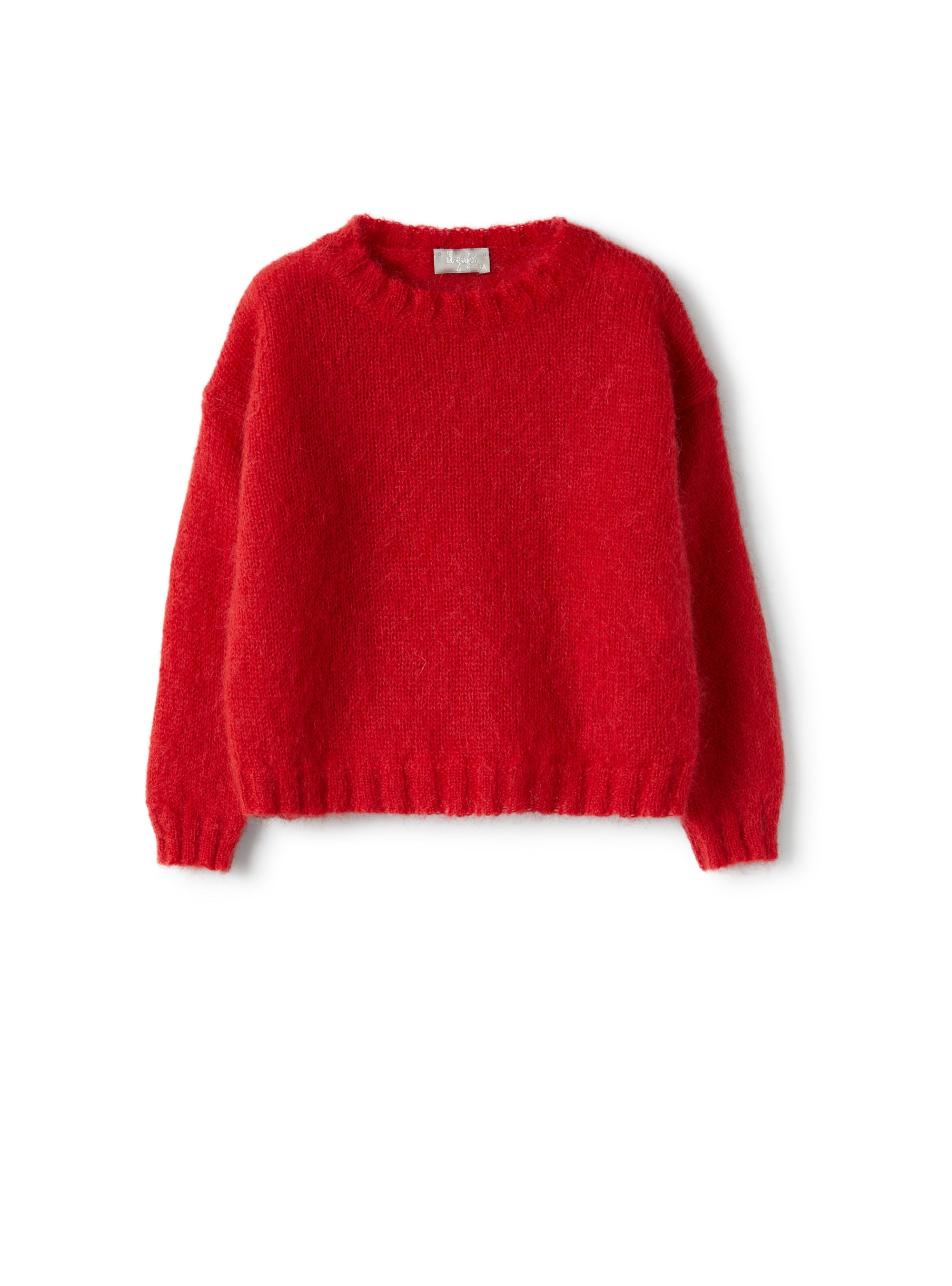 Red sweater in kid mohair