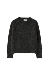 Round-neck sweater in black lurex