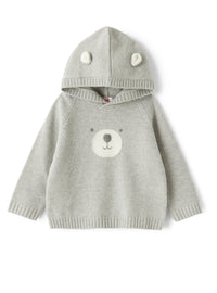 Bear face hooded sweater