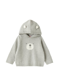 Bear Face Hooded Sweater