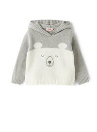 Hooded sweater with baby bear’s face