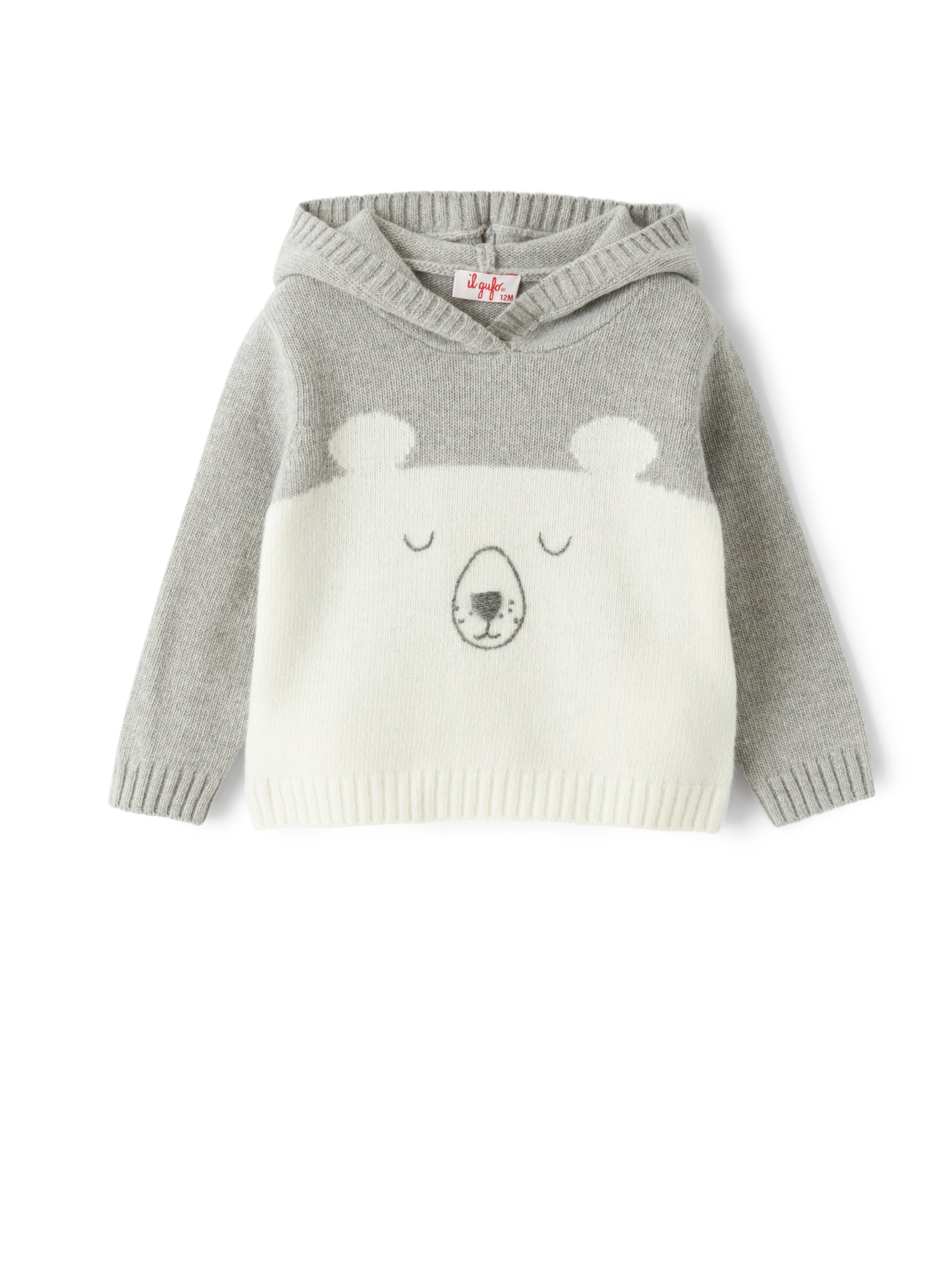Hooded sweater with baby bear’s face