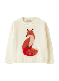 Merino Sweater With Embroidered Fox Detail