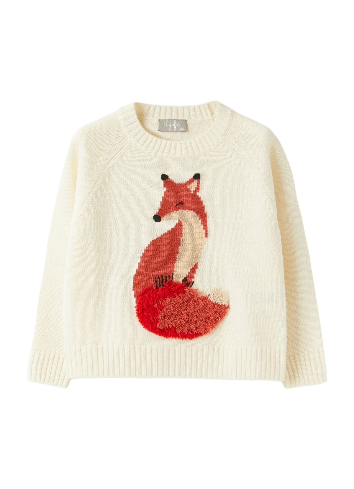 Merino Sweater With Embroidered Fox Detail