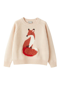 DOUBLON DEVIENT OK PICS / maglione in merino con ricamo  volpe