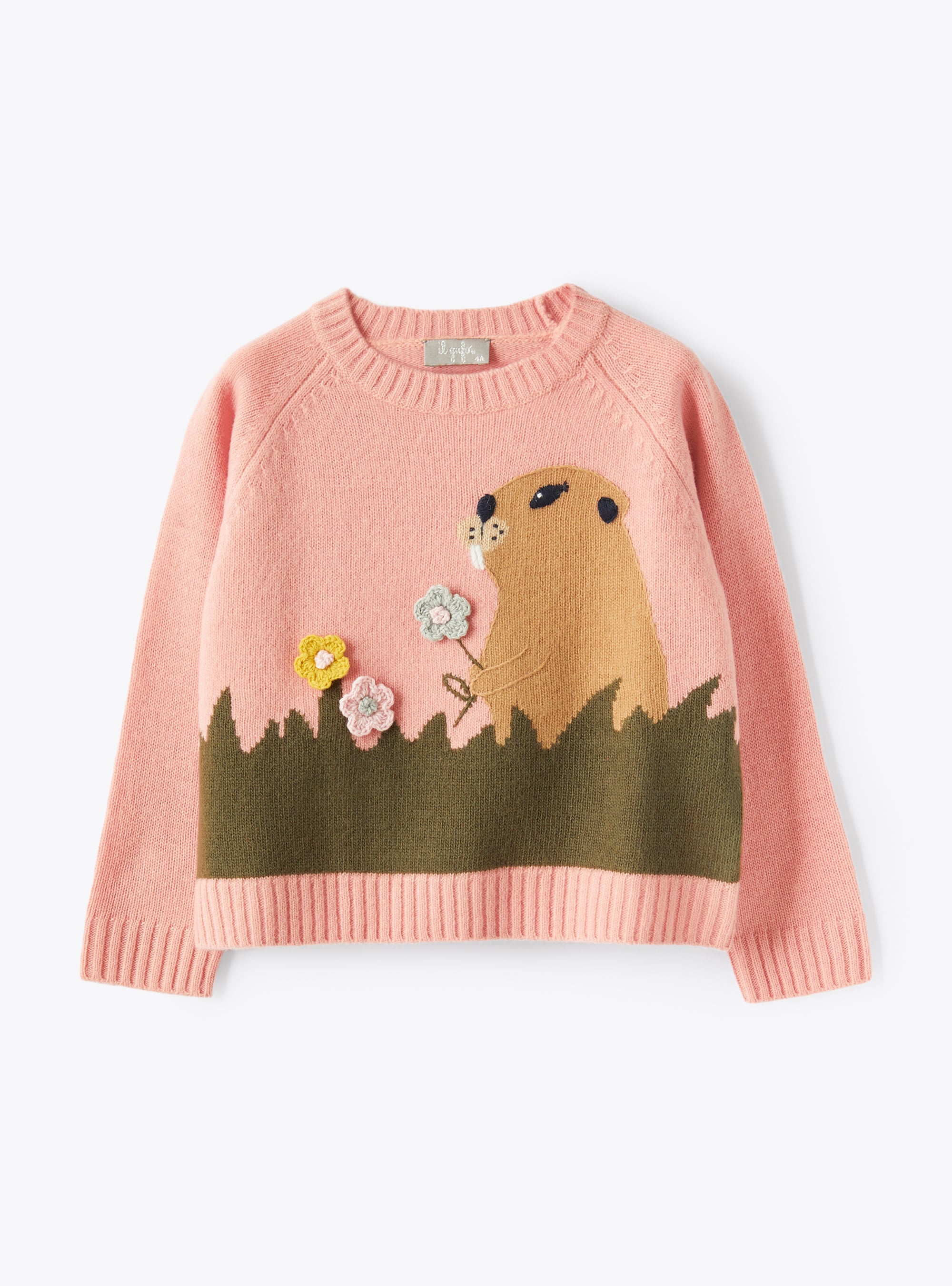 Merino Sweater With Beaver Detail