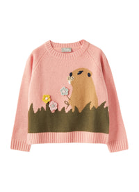 Merino Sweater With Beaver Detail